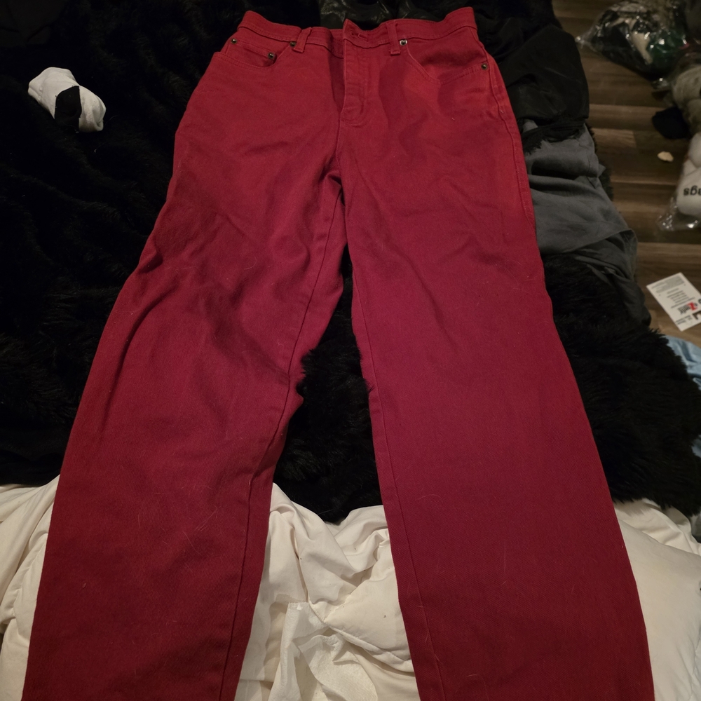 Bill Blass Red Stretch Jeans